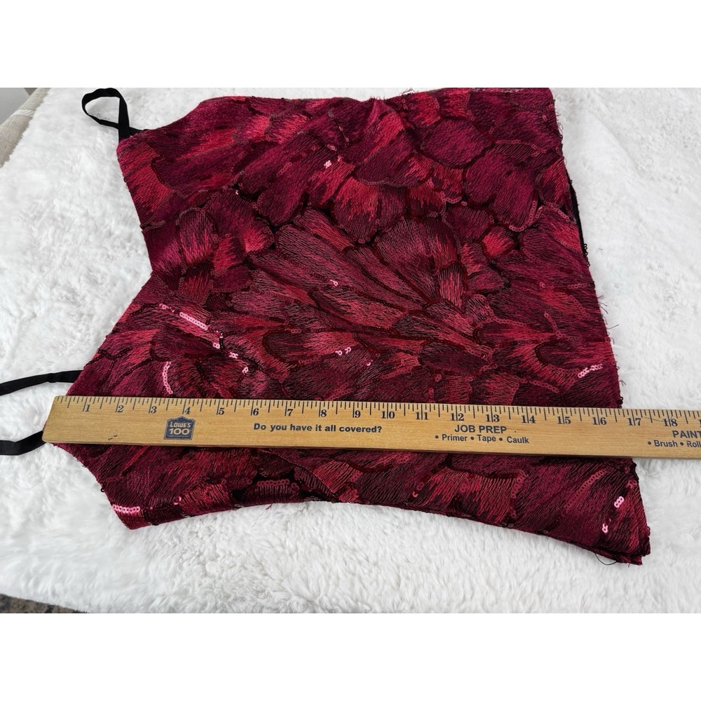 New White House Black Market WHBM Party Red Sequin Embroidered Camisole Size XS - Picture 5 of 10